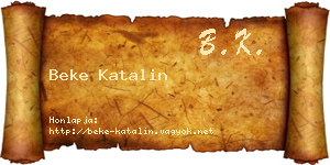 Beke Katalin névjegykártya